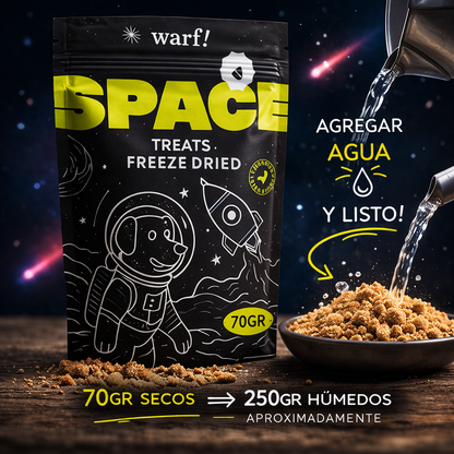 WARF TO GO – Comida BARF Liofilizada 100% Natural para Perros| 70g secos equivalente a 250g (1/2 lb de comida húmeda)